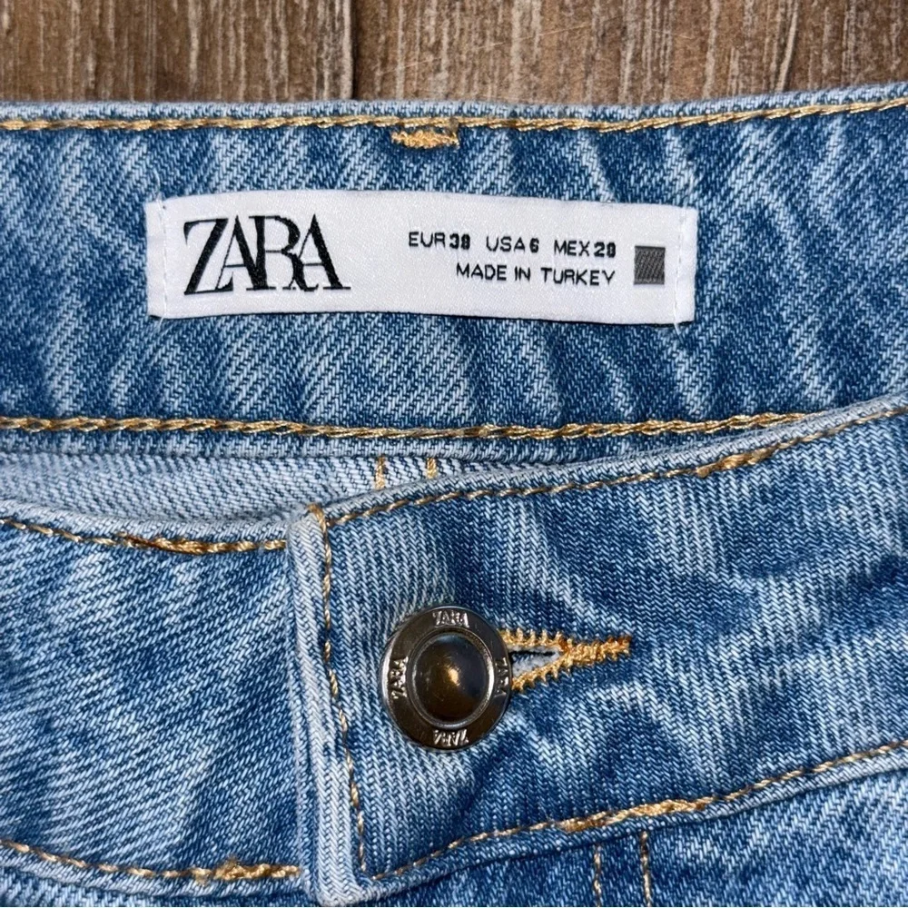 Zara Cropped Wide Leg Jeans high rise blue - Picture 7 of 12